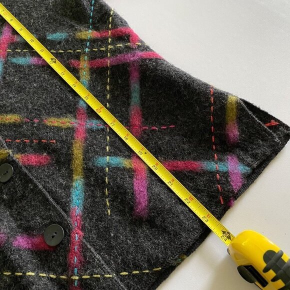 Talbots Womens Black Muti Color 100% Wool Sweater Jacket Fall Size Petite Small - Picture 5 of 8